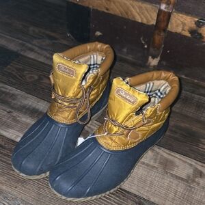 Skechers Women's Lace Up Boots in Gold and Navy
